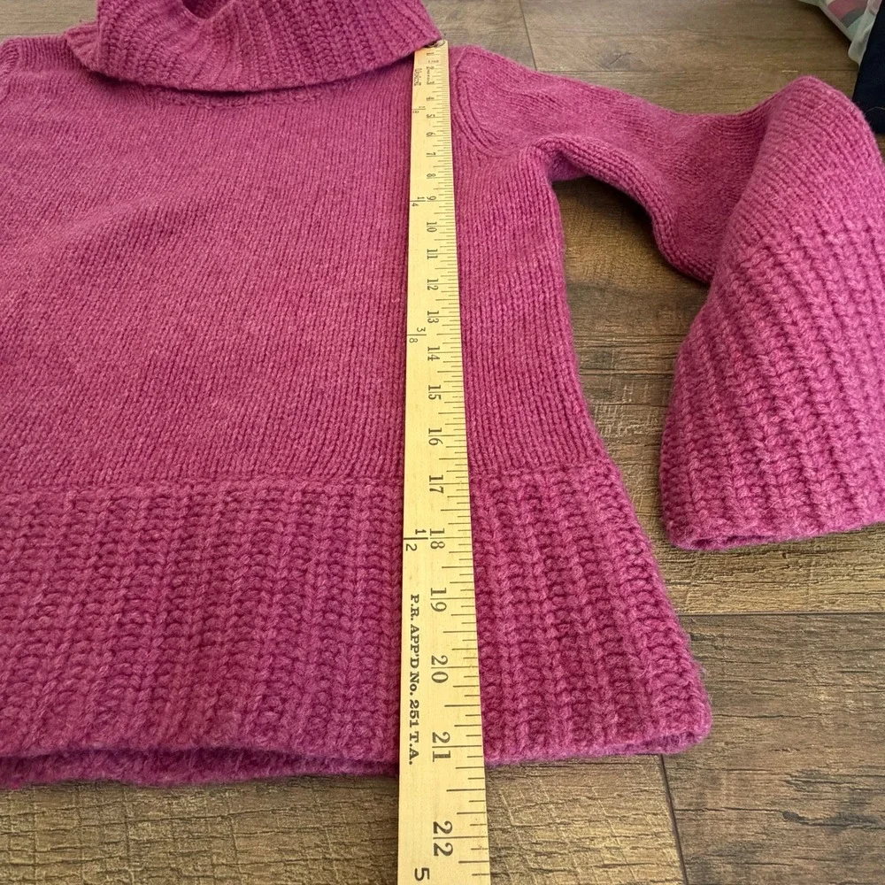 J. Crew‎ Pink Wool Cowl Neck Sweater Size Petite Medium